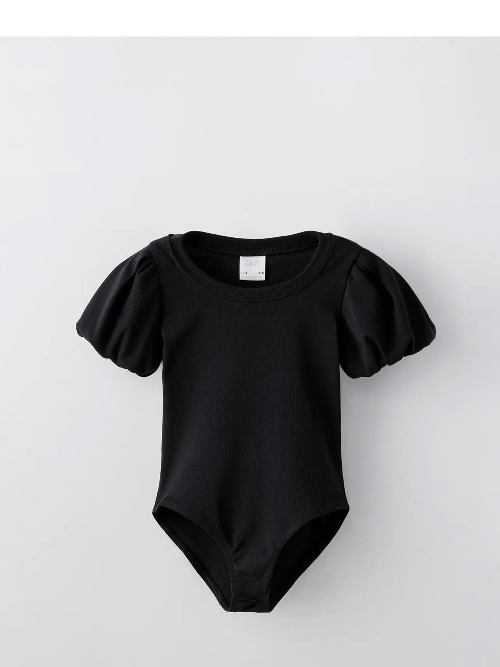 Zara Black Puff-Sleeve Kids One-Piece Bodysuit